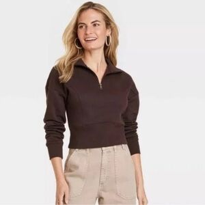 Universal Thread Brown Leisure Quarter Zip Pullover Sweatshirt 4X NWT‎